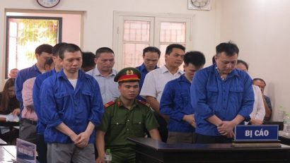  Các bị cáo tại phiên tòa xét xử