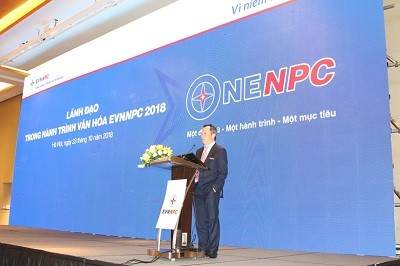 Ông Thiều Kim Quỳnh - Chủ tịch Kiêm Tổng giám đốc đã công bố hệ thống các giá trị cốt lõi của EVNNPC đó là: Chất lượng - Niềm tin; Tôn trọng - Trách nhiệm; Chuyện nghiệp - Hiệu quả; Hợp lực - Chia sẻ