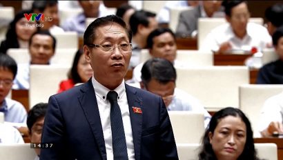 Đại biểu Quốc hội Nguyễn Văn Chiến phát biểu tại hội trường