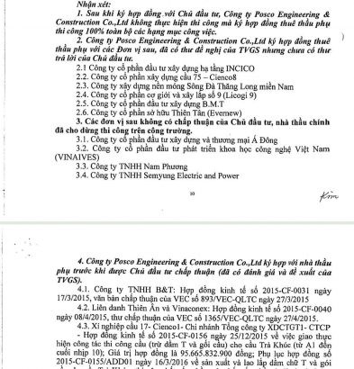  Biên bản của thanh tra bộ GTVT thể hiện, nhà thầu chính Hàn Quốc đã "sang tay" 100% hạng mục công việc gói thầu A5 cho các nhà thầu phụ.