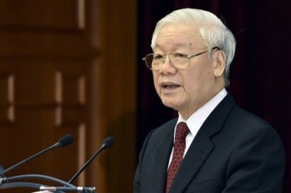  Tổng Bí thư Nguyễn Phú Trọng phát biểu bế mạc Hội nghị. - Ảnh: VGP/Nhật Bắc