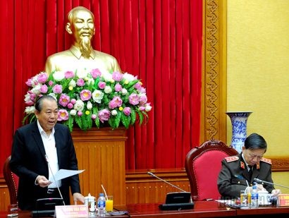 Đồng chí Trương Hòa Bình, Ủy viên Bộ Chính trị, Phó Thủ tướng Thường trực Chính phủ, Phó trưởng Ban Chỉ đạo Trung ương về phòng, chống tham nhũng phát biểu kết luận