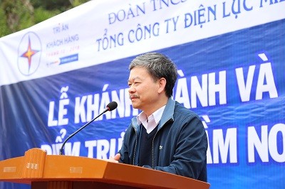 Ông Lê Quang Thái - Phó Tổng giám đốc Tổng công ty Điện lực miền Bắc phát biểu