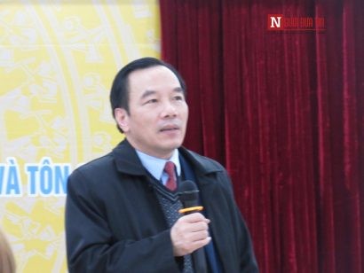  Ông Ngô Sách Thực, Phó Chủ tịch Ủy ban Trung ương Mặt trận Tổ quốc Việt Nam phát biểu chỉ đạo hội nghị.
