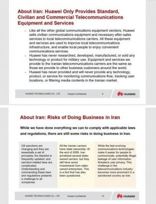  Một số nội dung liên quan khác về việc Huawei có nhận thức được rủi ro khi giao dịch thương mại với Iran.