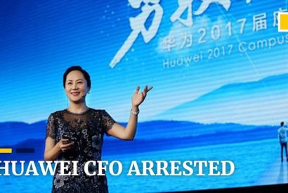  Bà Mạnh Vạn Châu bị bắt ở Canada. Ảnh: YouTube