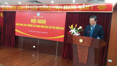  Đồng chí Lê Minh Tâm, Phó Bí thư đảng đoàn, Phó Chủ tịch Hội phát biểu tại Hội nghị