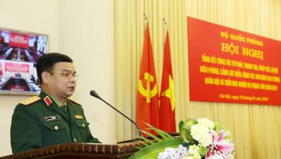 Thượng tướng Lê Chiêm phát biểu chỉ đạo hội nghị.