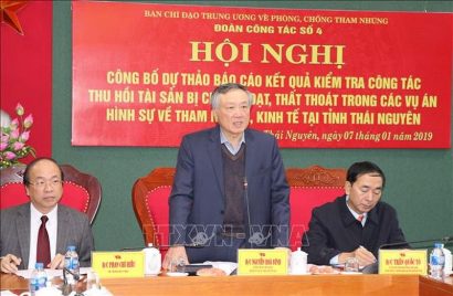  Ông Nguyễn Hòa Bình, Chánh án Tòa án nhân dân tối cao, Ủy viên Ban Chỉ đạo Trung ương về PCTN, chủ trì cuộc làm việc.