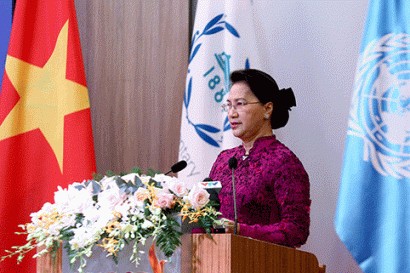 Chủ tịch Quốc hội Nguyễn Thị Kim Ngân phát biểu tại Hội nghị “Quốc hội và các mục tiêu phát triển bền vững” (ảnh: quochoi.vn)