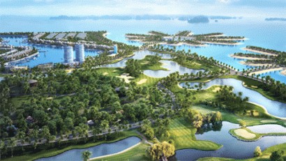Sân golf quốc tế 27 lỗ, giúp Tuần Châu Marina thu hút khách hàng cao cấp.