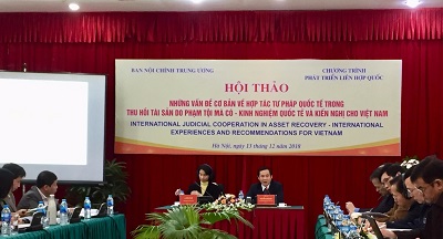Hội thảo “Những vấn đề cơ bản về hợp tác tư pháp quốc tế trong thu hồi tài sản do phạm tội mà có – kinh nghiệm quốc tế và kiến nghị cho Việt Nam” do Ban Nội chính Trung ương phối hợp với Chương trình phát triển Liên Hợp quốc (UNDP) tổ chức 