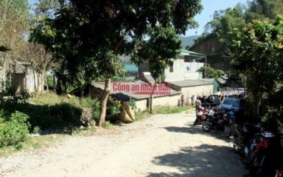  Đường vào hiện trường vụ án.