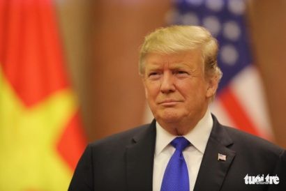  Trước đó, ngay khi tới Việt Nam, Tổng thống Mỹ Donald Trump đã bày tỏ cảm ơn sự đón tiếp nồng nhiệt của nước chủ nhà - Ảnh: VIỆT DŨNG
