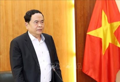  Chủ tịch Ủy ban Trung ương MTTQ Việt Nam Trần Thanh Mẫn phát biểu. Ảnh: Nguyễn Dân/TTXVN