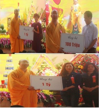 Sư Thích Trúc Thái Minh là người trực tiếp nhận hàng tỷ đồng quyên góp.