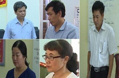  Các bị can trong vụ án gian lận điểm thi tại Sơn La.