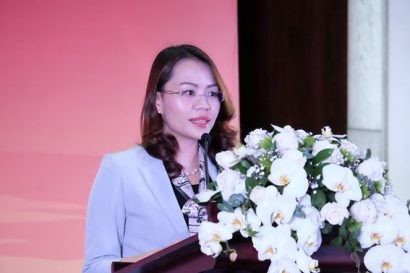 Bà Hương Trần Kiều Dung,  Phó Chủ tịch kiêm Tổng giám đốc Tập đoàn FLC phát biểu khai mạc 