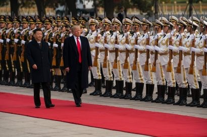  Tổng thống Mỹ Donald Trump và Chủ tịch Trung Quốc Tập Cận Bình tại Bắc Kinh năm 2017. Ảnh: NYT