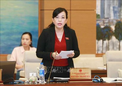  Trưởng Ban Dân nguyện thuộc Ủy ban Thường vụ Quốc hội Nguyễn Thanh Hải trình bày báo cáo. Ảnh: Doãn Tấn/TTXVN