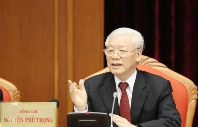 Tổng Bí thư, Chủ tịch nước Nguyễn Phú Trọng chủ trì và phát biểu khai mạc hội nghị. (Ảnh: Trí Dũng/TTXVN)