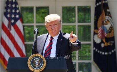  Tổng thống Trump phát biểu tại Washington, DC ngày 16/5/2019. Ảnh: AFP/TTXVN