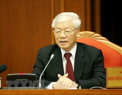Tổng Bí thư, Chủ tịch nước Nguyễn Phú Trọng phát biểu bế mạc Hội nghị. Ảnh TTXVN