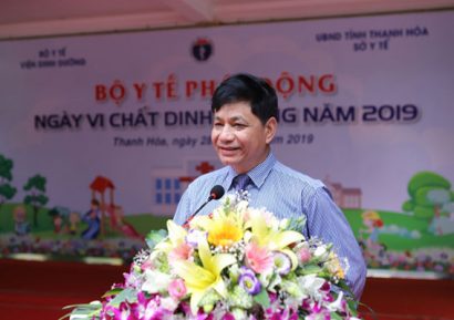 Gs. Ts. Lê Danh Tuyên- Viện trưởng Viện Dinh dưỡng phát biểu ý kiến tại buổi lễ
