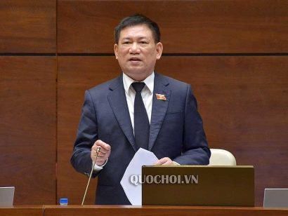 Tổng Kiểm toán Nhà nước Hồ đức Phớc tại buổi thảo luận về dự luật Kiểm toán nhà nước sửa đổi chiều 7-6. Ảnh: QH 