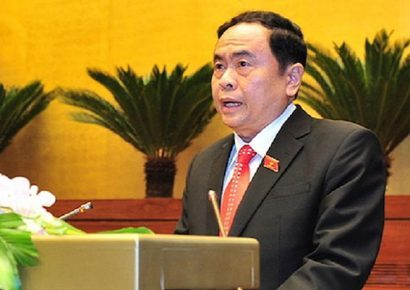 Chủ tịch Ủy ban Trung ương MTTQ Việt Nam Trần Thanh Mẫn phát biểu trước Quốc hội 