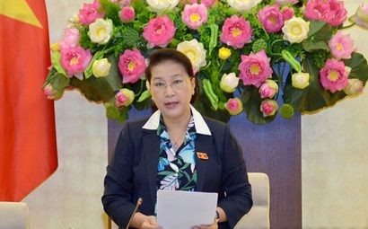  Chủ tịch Quốc hội Nguyễn Thị Kim Ngân phát biểu khai mạc phiên họp.