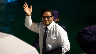  Ông Ahmed Adeeb đã bị bắt sau khi cố trốn khỏi Maldives. Ảnh: AP