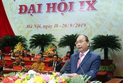 Thủ tướng Nguyễn Xuân Phúc phát biểu tại Đại hội. 