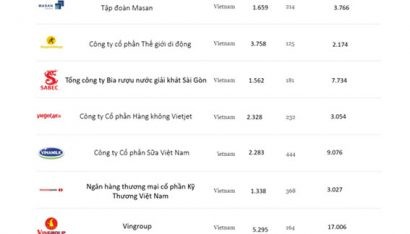 7 công ty tỷ đô của Việt Nam. Nguồn: Forbes Asia