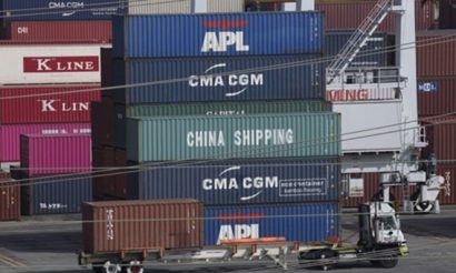 Các container hàng xuất khẩu của Mỹ tại cảng Los Angeles, bang California hôm 1/9. Ảnh: Getty