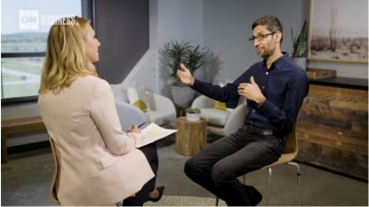  CEO của Google Sundar Pichai trả lời phỏng vấn của CNN về việc 48 bang mở cuộc điều tra chống độc quyền đối với Google