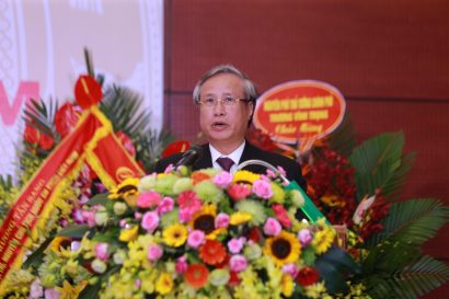  Đồng chí Trần Quốc Vượng, Ủy viên Bộ Chính trị,Thường trực Ban Bí thư Trung ương Đảng phát biểu chỉ đạo tại Đại hội