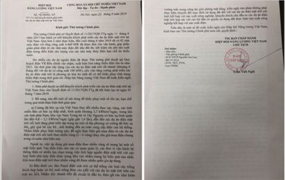 Văn bản đề xuất, kiến nghị gửi Thủ tướng Chính phủ của Hiệp hội Năng lượng Việt Nam