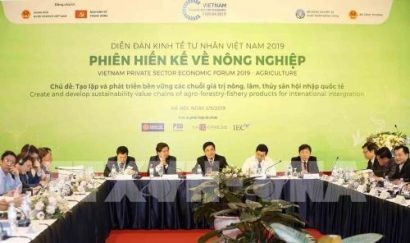 Phiên hiến kế về nông nghiệp, chủ đề “Tạo lập và phát triển bền vững các chuỗi giá trị nông, lâm, thủy sản hội nhập quốc tế”. Ảnh: Phương Hoa - TTXVN 
