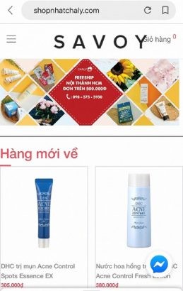 Website có địa chỉ shopnhatchaly.com bị phát hiện 117 sản phẩm mỹ phẩm, thực phẩm chức năng có dấu hiệu nhập lậu.