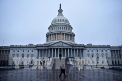 Quang cảnh bên ngoài tòa nhà Quốc hội Mỹ ở Washington, DC. Ảnh: AFP/TTXVN 