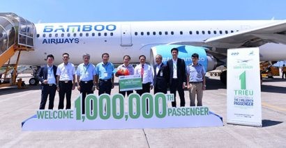 Bamboo Airways đã đón hành khách thứ 1 triệu trên chuyến bay đến Phù Cát sáng ngày 12/7/2019 