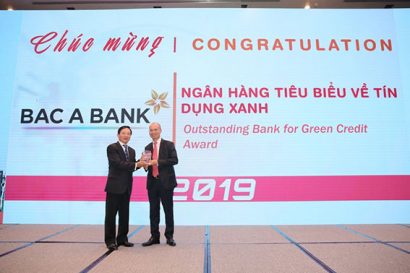BAC A BANK vinh dự nhận giải thưởng Ngân hàng tiêu biểu về Tín dụng xanh 2019 trong khuôn khổ Giải thưởng Ngân hàng Việt Nam tiêu biểu (VOBA) 