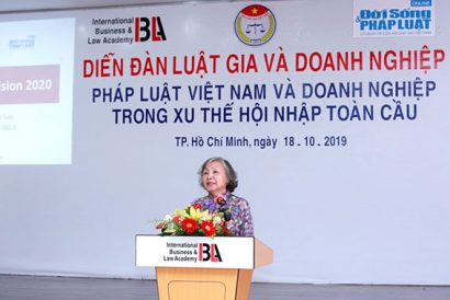 TS. Nguyễn Thị Sơn chủ trì  Hội thảo: “Pháp luật Việt Nam và Doanh nghiệp trong xu thế hội nhập toàn cầu” (tháng 10/2019)