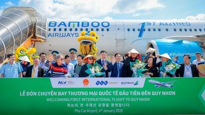 Bamboo Airways khai thác chuyến bay quốc tế đầu tiên đến Quy Nhơn – Bình Định 