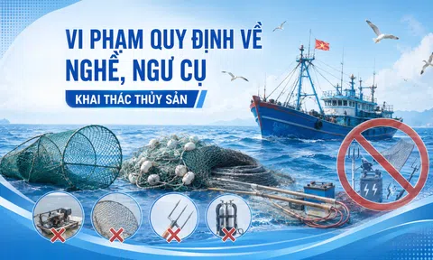 Vi phạm quy định về nghề, ngư cụ khai thác thủy sản
