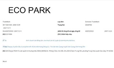 Góc nhìn pháp lý vụ Ecopark “tố” Crystal Bay và F.I.T xâm phạm quyền sở hữu công nghiệp