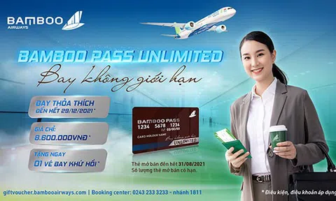 Một lần mua, bay không giới hạn cùng thẻ Bamboo Pass Unlimited