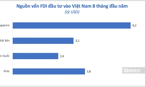 Tổng vốn FDI đăng ký trong 8 tháng đạt trên 19 tỷ USD