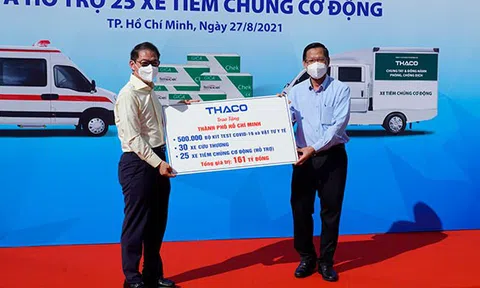 Chương trình “Chung tay phòng chống dịch” của THACO đã chi hơn 800 tỷ đồng cho các hoạt động phòng chống dịch Covid-19 trong cả nước
